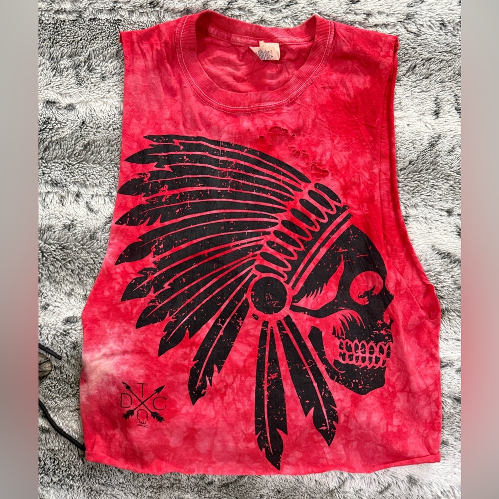 The Drive Red Graphic crop tank